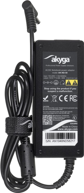 Блок живлення Akyga для ноутбука Dell 19.5V 3.33A 65W (4.5x3) (AK-ND-58) - зображення 1
