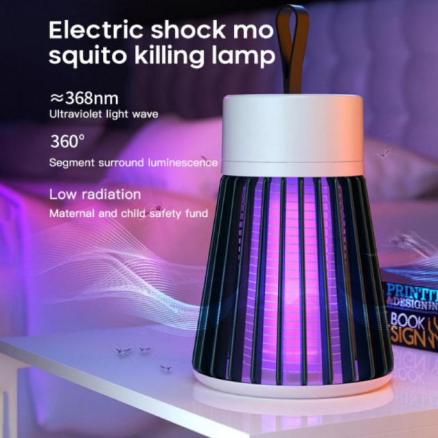 Электрическая ловушка насекомых на аккумуляторе с питанием на USB electric shock с светодиодным фотокатализатором - Фото 5 Электрическая ловушка насекомых на аккумуляторе с питанием на USB electric shock с светодиодным фотокатализатором - изображение 5