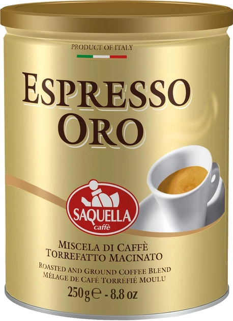Акція на Кава мелена SAQUELLA Espresso ORO 250 г від Rozetka