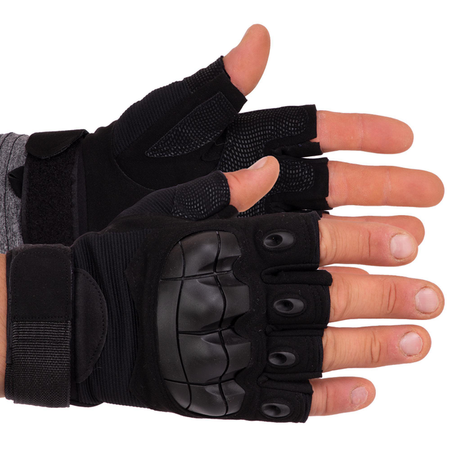 Тактичні рукавички з відкритими пальцями SP-Sport BC-8788 Колір: Чорний розмір: L - зображення 1
