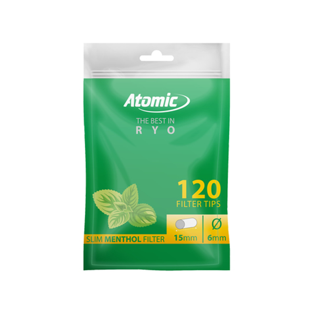 Фильтры для самокруток Atomic Slim Menthol 0163005 – фото, отзывы ...