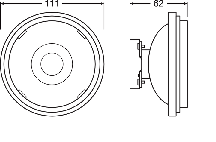 Лампа Osram рефлекторная led ar111 низковольтная 11.7w 12v 800lm 2700K 24° (4058075608559) осрам Теплый белый - изображение 2