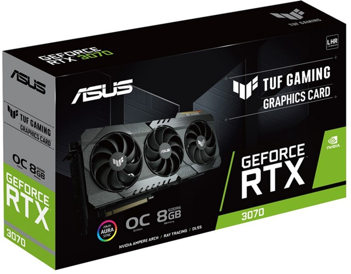 ASUS PCI-Ex GeForce RTX 3070 8 GB GDDR6 (256bit) (1500/19000) (1 x HDMI, 3 x DisplayPort) (90YV0FQI-M0NA00) - obraz 2