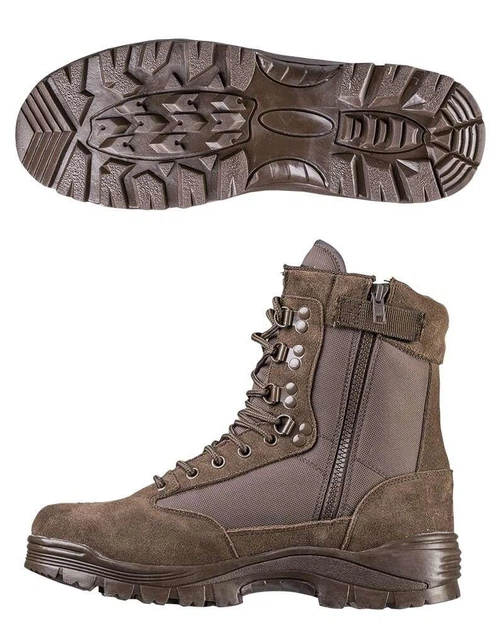 Ботинки тактические демисезонные Mil-Tec Side zip boots на молнии Коричневые 12822109 - размер 45 - изображение 4