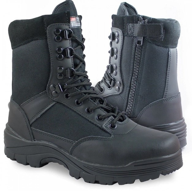 Ботинки тактические демисезонные Mil-Tec Side zip boots на молнии черные 12822102 размер 44 - изображение 1