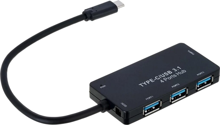Hub USB Akyga USB 3.2 Gen 2 (3.1 Gen 2) Type-C 500 Mbit/s Czarny (AK-AD-52) - obraz 2