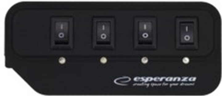 Hub USB Esperanza 4 x USB 2.0 480 Mbit/s Czarny (EA127) - obraz 2
