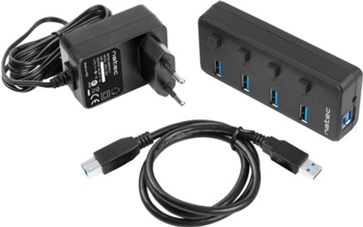 USB-хаб Natec Mantis 2 4x USB 3.0 Black (NHU-1557) - зображення 6