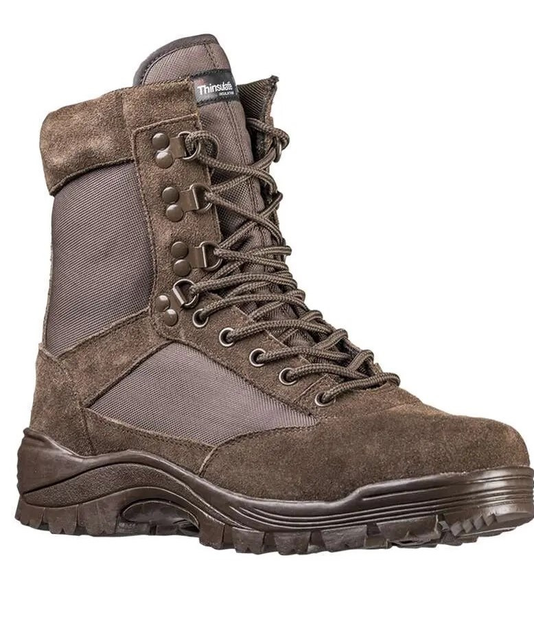 Ботинки тактические демисезонные Коричневые Mil-Tec Side zip boots на молнии 12822109 размер 43 - изображение 1