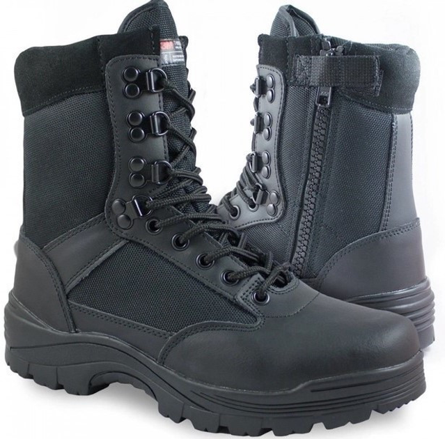 Ботинки тактические демисезонные черные Mil-Tec Side zip boots на молнии 12822102 размер 38 - изображение 1