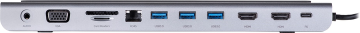 USB Hub Unitek uHUB 11+ 11-in-1 USB-C Ethernet Hub with MST Triple Monitor (Dual HDMI), 100W PD, Dual Card Reader (D1022B) - obraz 3