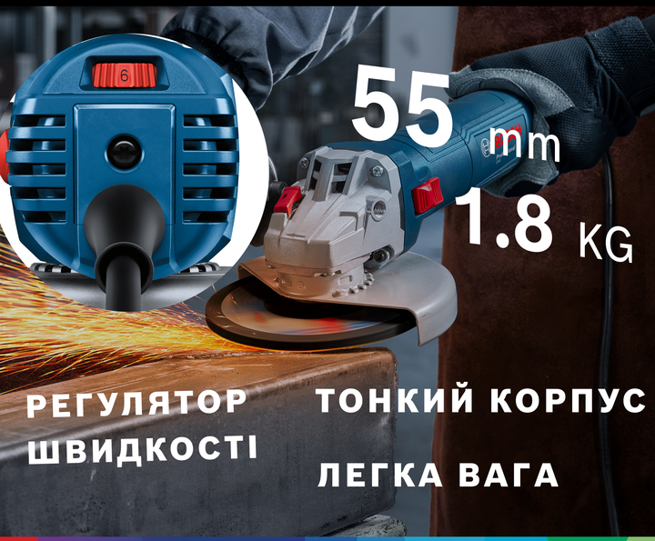 Кутова шліфувальна машина Bosch Professional GWS 750 S, 750Вт, 125мм диск, регулятор швидкості (0601394121) - зображення 2
