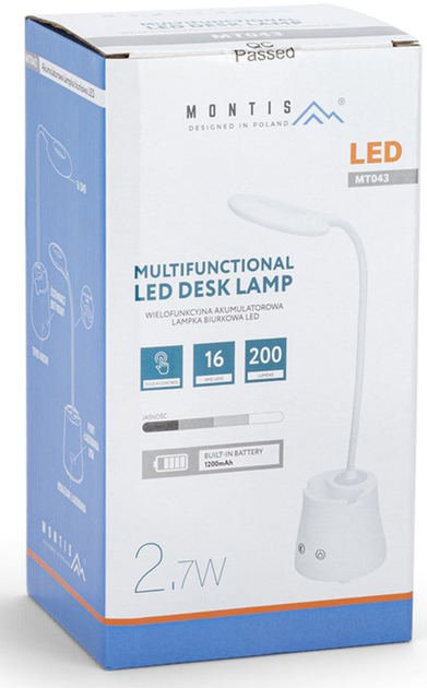 Lampa stołowa Montis MT043 LED 2.7W Biała (5901811404535) - obraz 9