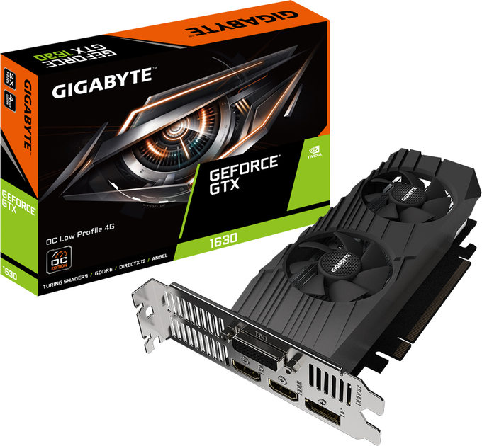 Gigabyte PCI-Ex GeForce GTX 1630 OC Low Profile 4G 4GB GDDR6 (64bit) (1800/12000) (2 х HDMI, DisplayPort, DVI-D) (GV-N1630OC-4GL) - зображення 6