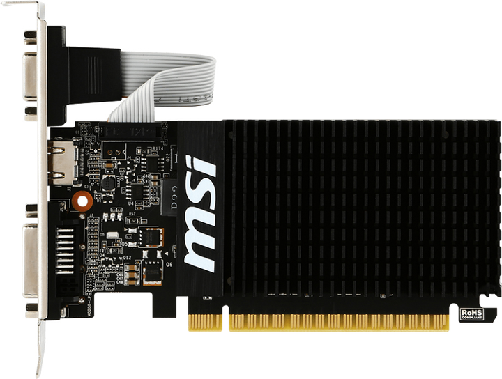 MSI PCI-Ex GeForce GT 710 2048 MB DDR3 (64bit) (954/1600) (DVI, HDMI, VGA) (GT 710 2GD3H LP) - obraz 1