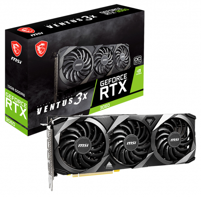 MSI PCI-Ex GeForce RTX 3060 Ventus 3X 12G OC 12GB GDDR6 (192bit) (1807/15000) (HDMI, 3 x DisplayPort) (RTX 3060 VENTUS 3X 12G OC) - obraz 5