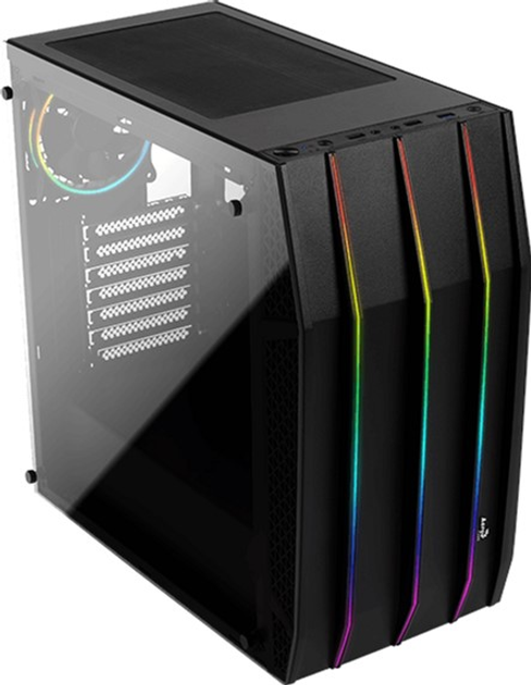 Obudowa ze szkła hartowanego Aerocool Klaw RGB w kolorze czarnym - obraz 3