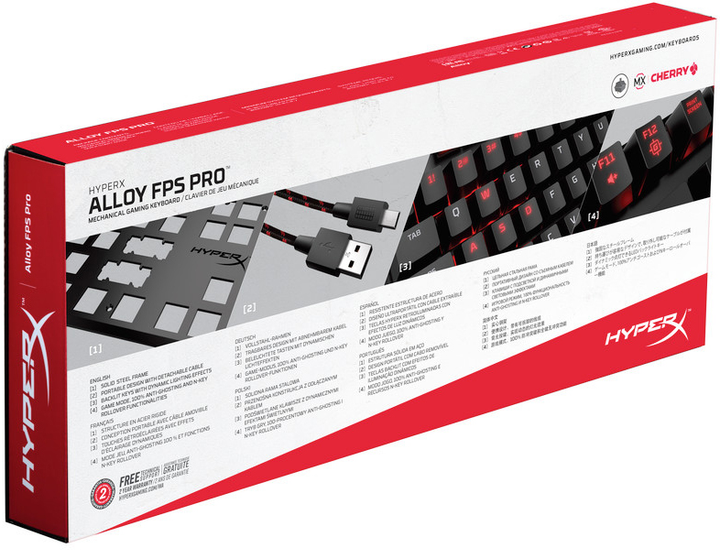 Клавіатура дротова HyperX Alloy FPS Pro Cherry MX Blue USB (HX-KB4BL1-US/WW) - зображення 9