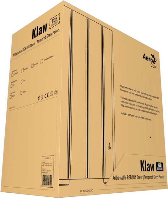 Obudowa ze szkła hartowanego Aerocool Klaw RGB w kolorze czarnym - obraz 12