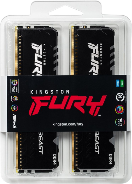 Pamięć RAM Kingston Fury DDR4-3600 16384MB PC4-28800 (zestaw 2x8192) Bestia RGB Czarny (KF436C17BBAK2/16) - obraz 7