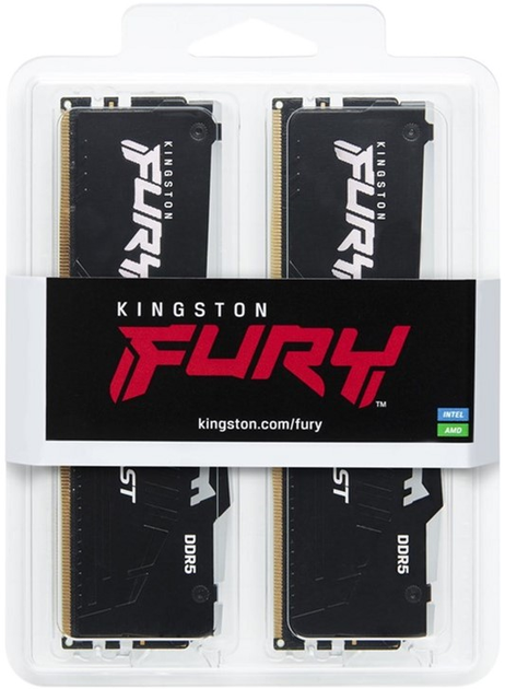 RAM Kingston Fury DDR5-6000 16384MB PC5-48000 (zestaw 2x8192) bestia RGB czarny (KF560C36BBEAK2-16) - obraz 2