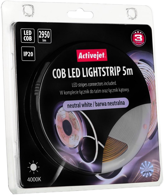 Taśma LED Activejet COB 5m IP20 biała neutralna - obraz 7