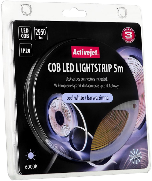 Taśma LED Activejet COB 5m IP20 zimna - obraz 7