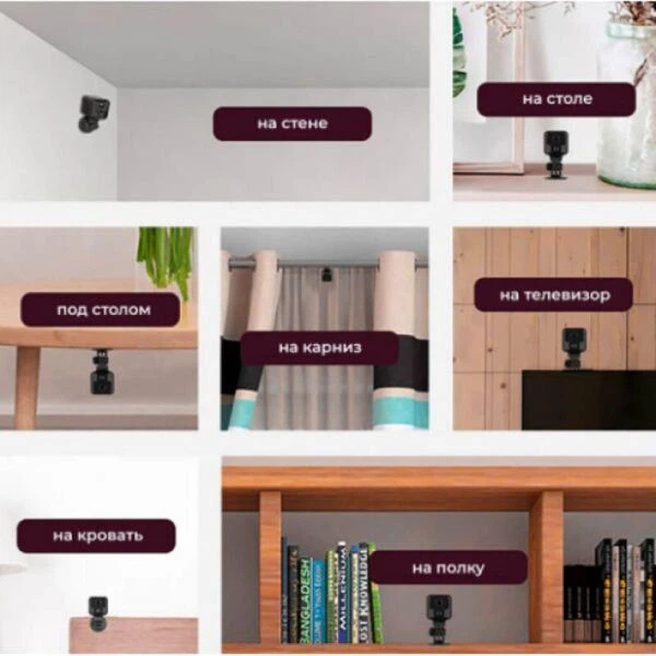 Мини камера wifi беспроводная с датчиком движения CAMSOY S9 PIR, Full HD 1080P, аккумулятор 1600 мАч (100649) - изображение 7