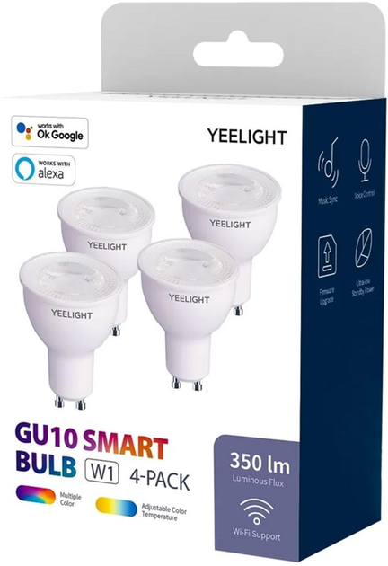 Смарт-лампочки Yeelight GU10 W1 Multicolor 4 шт (YLDP004-A 4pcs) - зображення 6