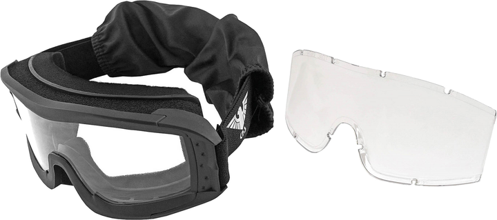 Набор баллистическая защитная маска KHS Tactical optics 25902A Черная + Светофильтр Max Fuchs Прозрачный (25902A_25912L) - изображение 1