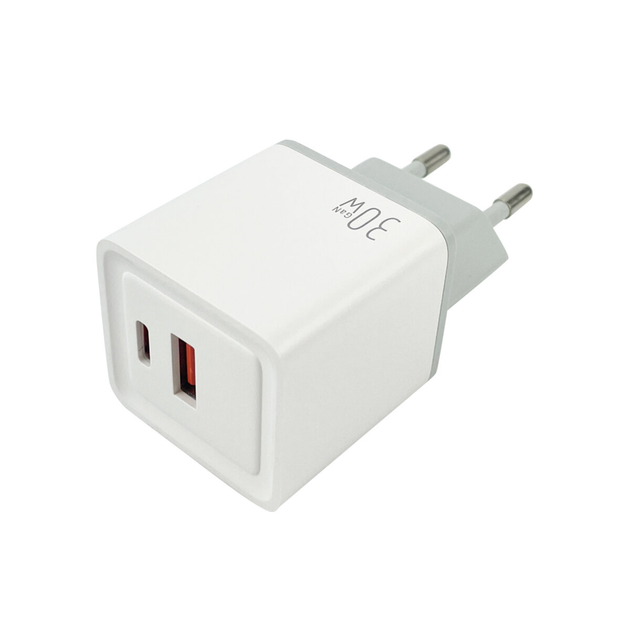 Зарядка для телефону Mibrand 30Вт с двома виходами: USB та Type-C | Зарядний пристрій | Блок для заряджання гаджетів MIWC/30UCW - Фото 2 Зарядка для телефону Mibrand 30Вт с двома виходами: USB та Type-C | Зарядний пристрій | Блок для заряджання гаджетів MIWC/30UCW - зображення 2