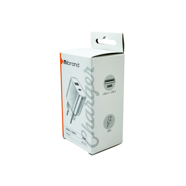 Зарядка для телефону Mibrand 20Вт з двома виходами: USB та Type-C | Блок для заряджання гаджетів MIWC/15UCW - зображення 4