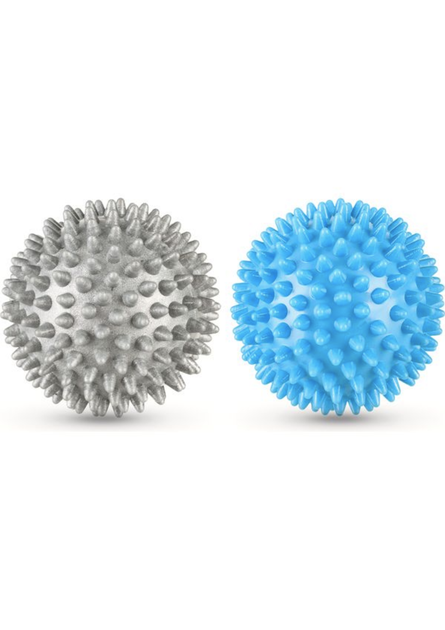 Набор массажных мячей Gymtek 70 мм 2 шт твердый/мягкий серо-голубой ...