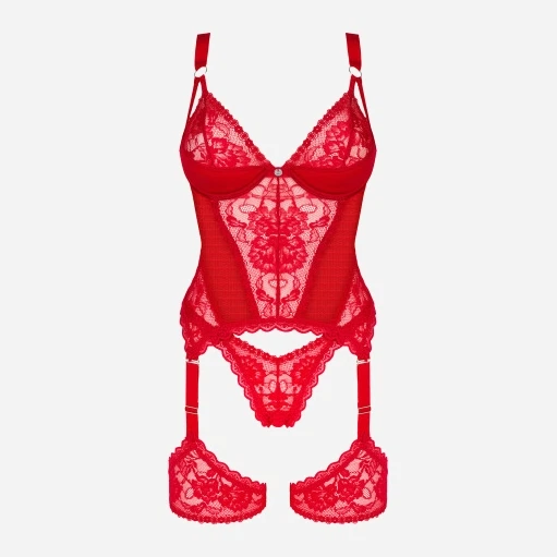 Erotyczny gorset Obsessive Belovya XS/S Red (5901688239766) - obraz 5