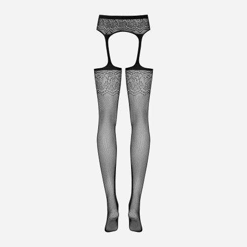 Rajstopy erotyczne Obsessive Garter S207 S/M/L Black (5901688202173) - obraz 6