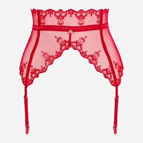 Erotyczny pasek do pończoch Obsessive Lonesia L/XL Czerwony (5901688237298) - obraz 5