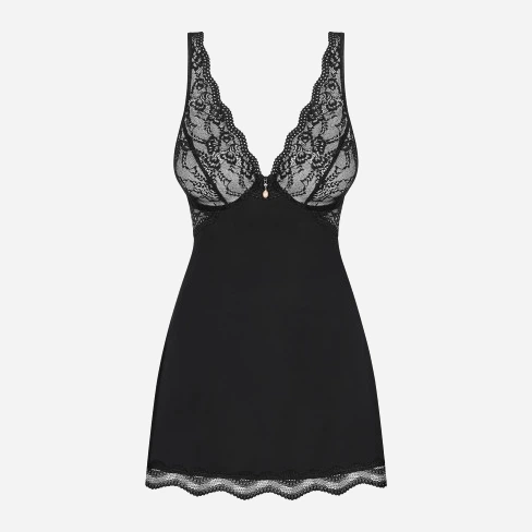 Еротичний комплект (пеньюар + трусики-стринги) Obsessive Luvae XS/S Чорний (5901688238592) - зображення 5
