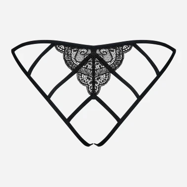 Majtki erotyczne brazylijskie Obsessive Miamor S/M Black (5901688209912) - obraz 6