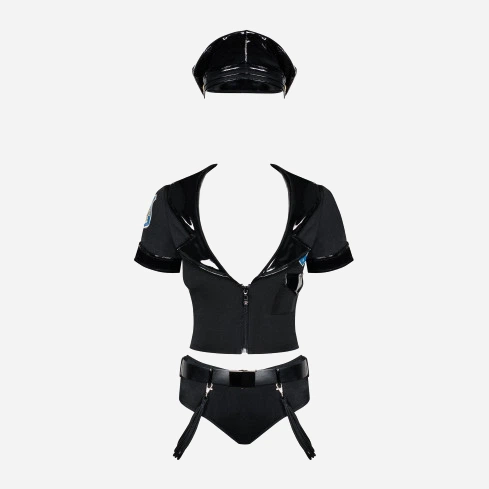 Kostium erotyczny Obsessive Police S/M Czarny (5900308550922) - obraz 3