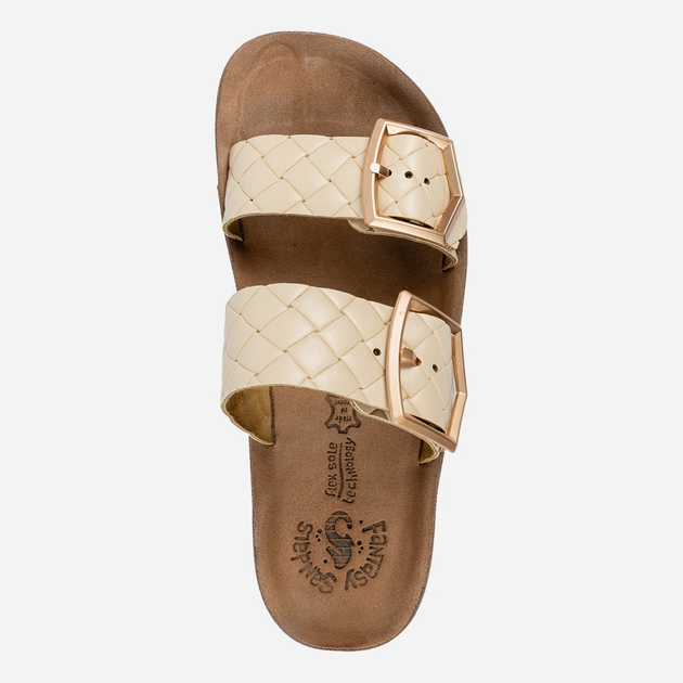 Klapki damskie skórzane Fantasy Sandals Taylor S331 36 Beżowe (5207200132974) - obraz 3