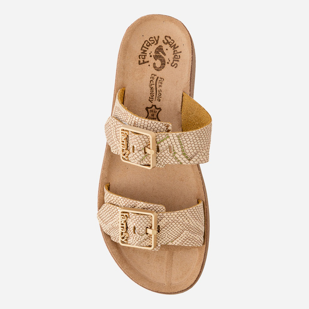 Klapki damskie skórzane Fantasy Sandals Tessa S900 40 Beżowe (5207200159247) - obraz 3