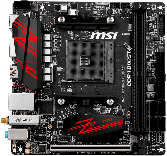 Płyta główna MSI B450I Gaming Plus AC (sAM4, AMD B450, PCI-Ex16) - obraz 1