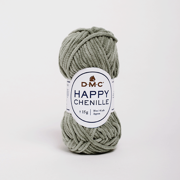 Пряжа велюровая DMC Happy Chenille 23 серо-зеленый - Фото 1 Пряжа велюровая DMC Happy Chenille 23 серо-зеленый - изображение 1