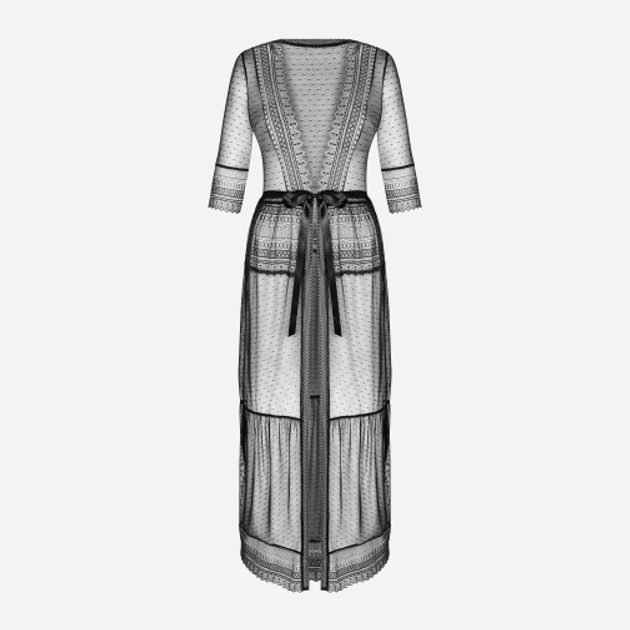 Еротичний халат Obsessive Estiqua XL/2XL Чорний (5901688238455) - зображення 5