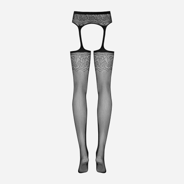 Rajstopy erotyczne Obsessive Garter S207 S/M/L Black (5901688202173) - obraz 6