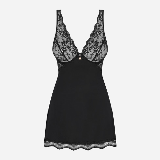 Еротичний комплект (пеньюар + трусики-стринги) Obsessive Luvae 2XL/3XL Чорний (5901688226681) - зображення 5