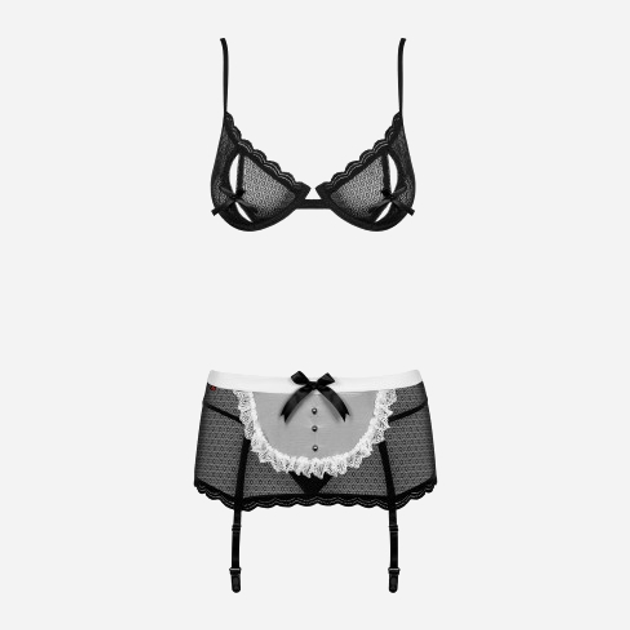 Kostium erotyczny Obsessive Maidme S/M Czarny (5901688210185) - obraz 5