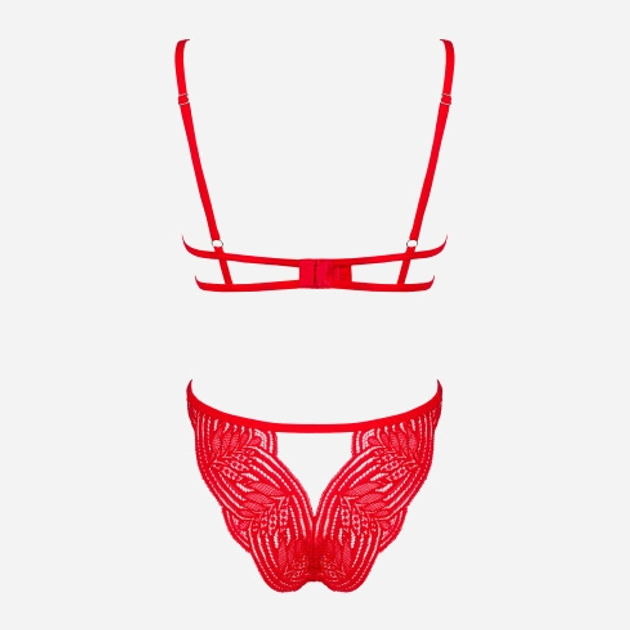 Komplet erotyczny (biustonosz + figi brazylijskie) Obsessive Mellania L/XL Red (5901688236994) - obraz 6