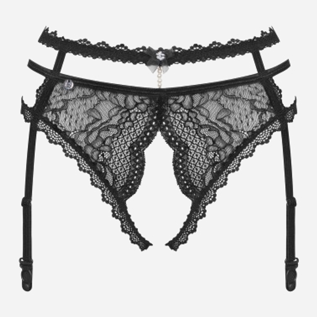 Erotyczny pasek do pończoch Obsessive Pearlove XS/S Black (5901688250617) - obraz 5