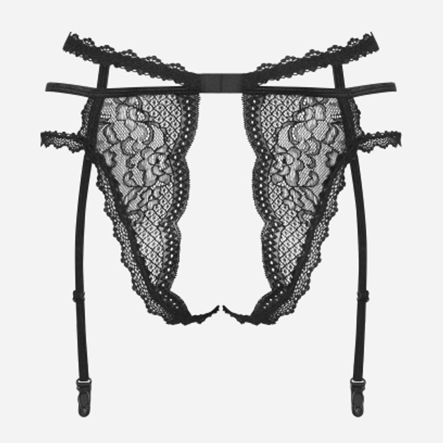 Erotyczny pasek do pończoch Obsessive Pearlove XL/2XL Black (5901688250570) - obraz 6